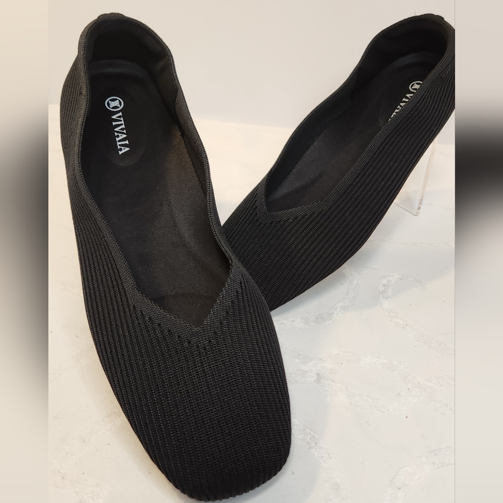 VIVAIA Square Toe Lightweight Breathable Knit Washable Ballet Flat US 10 EU 41.5 - Picture 2 of 8
